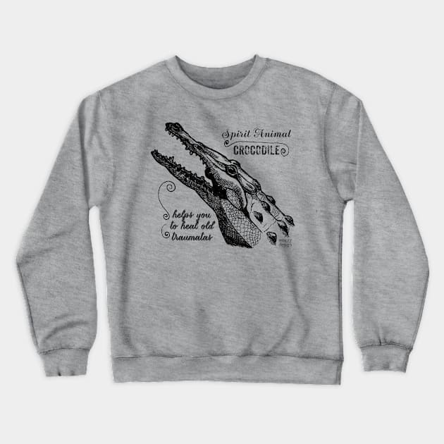 Spirit animal - crocodile - black Crewneck Sweatshirt by mnutz